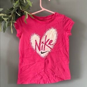 Nike Hot Pink Heart Logo Short Sleeve Tee